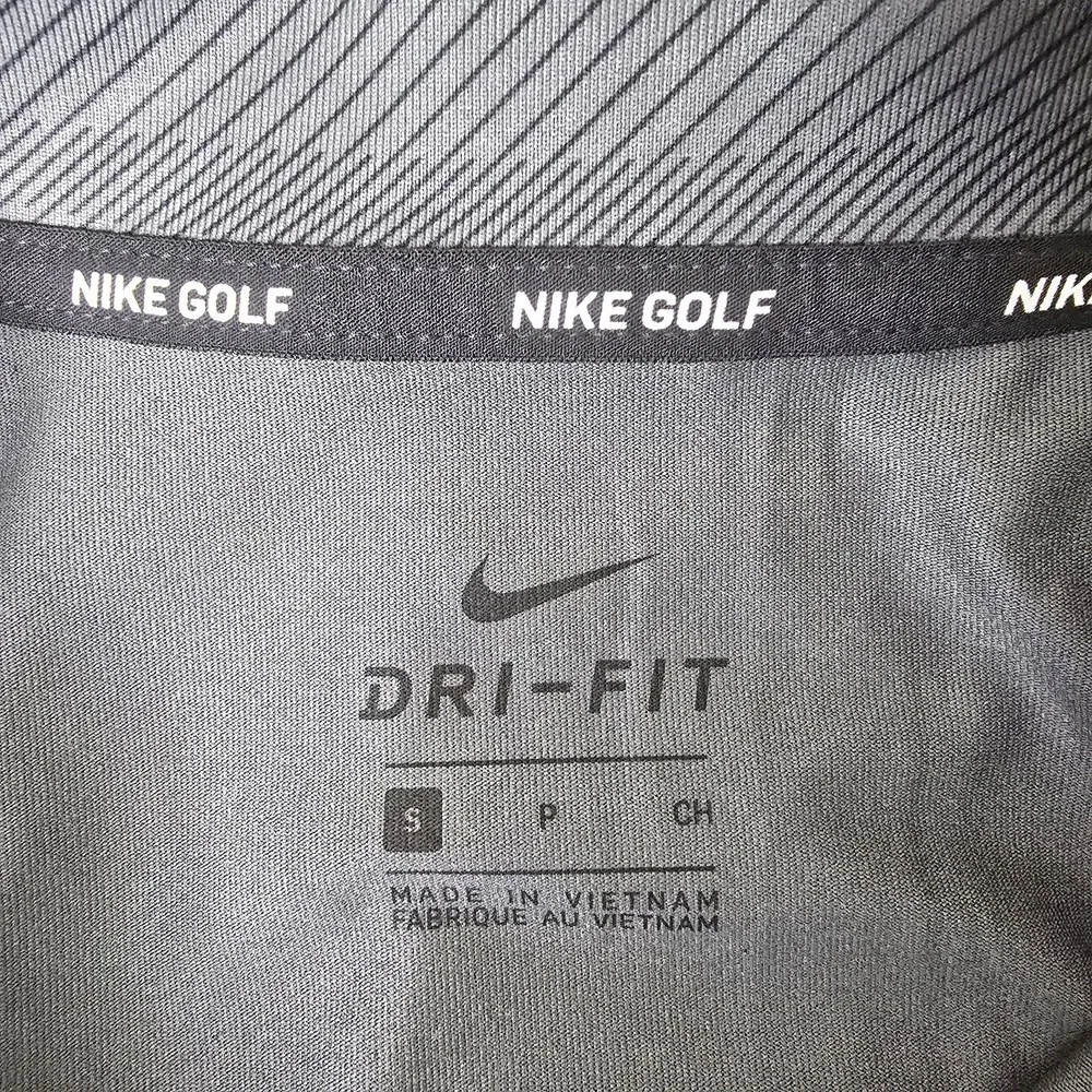 NWT Nike Golf Polo Shirt Womens Size Small‎ Gray Striped Dri-Fit Stretch Swoosh